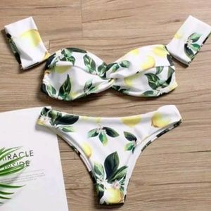 TopMelon Lemon cheeky bikini with sleeves